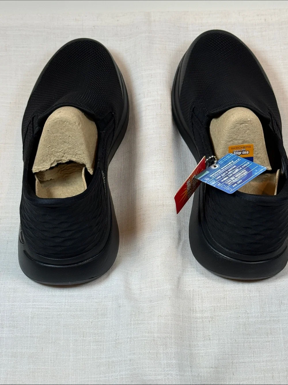 Skechers Men's Black Slip-On Mesh Loafers